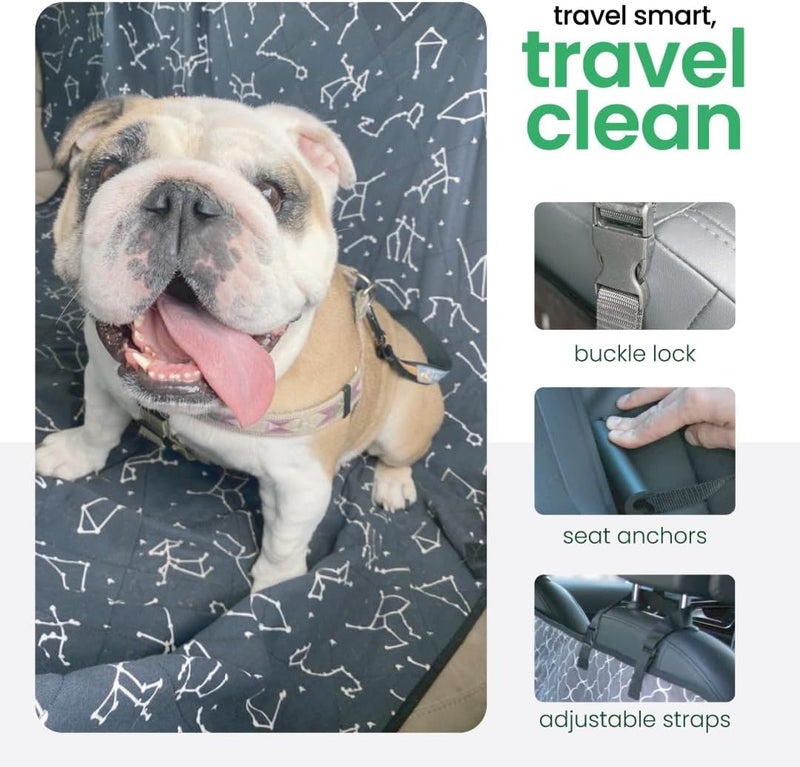 Molly Mutt 3-in-1 Back Seat Cover for Dogs, 100% Cotton Canvas Back Seat Hammock with Headrest Straps, Belt Slots, & Anchors, Non-Skid Cargo Area Cover, Machine Washable, No Harmful Chemicals, 56"x56" - Image 5